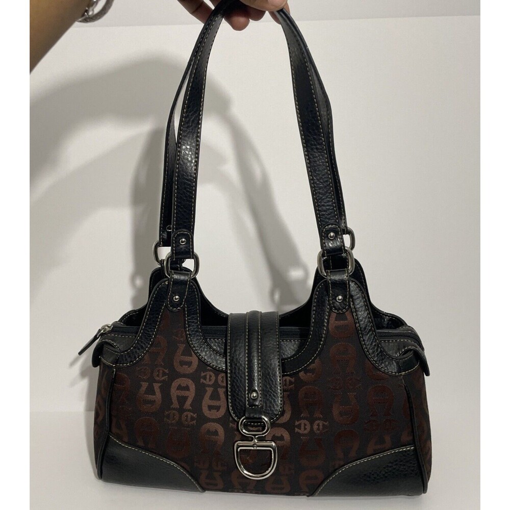 ETIENNE AIGNER Handbag: Brown Canvas Signature Logo Collection - Picture 7 of 16